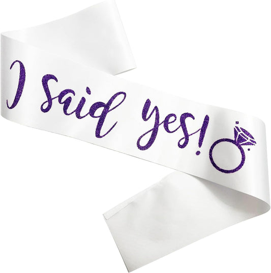 I Said Yes Sash,Future Mrs Sash Engagement Party SashBachelorette Party Sashes, Bridal Shower Sash for Bride to Be,Purple