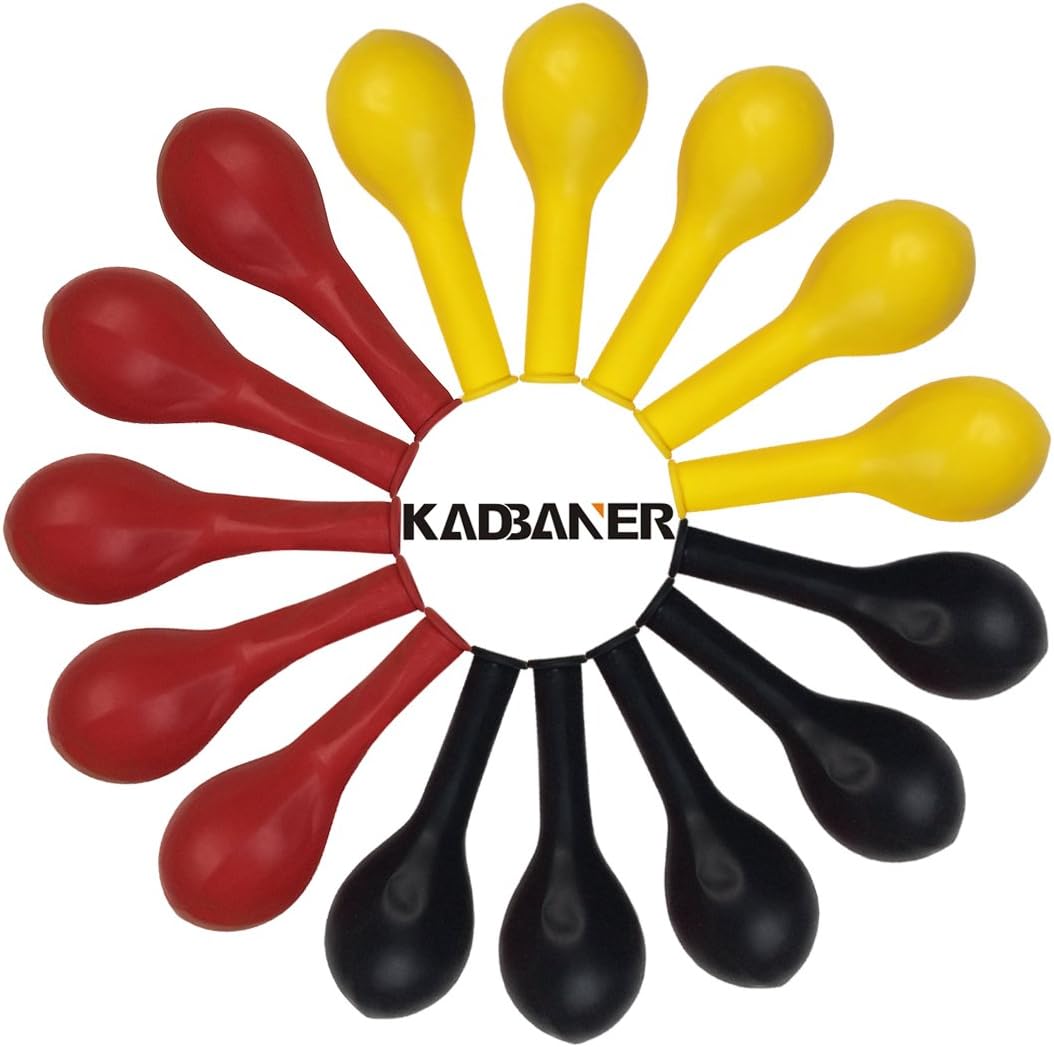 KADBANER Red Yellow Black Balloons,100 Pack 12 Inch Latex Balloons