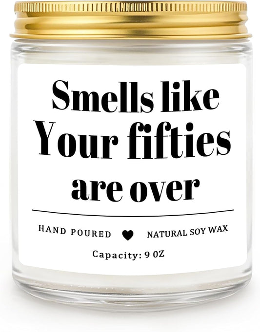 Homsolver 60th Birthday Gifts for Women Men, 9OZ Lavender Scent Birthday Candles with 50+ Hours Burn Time, Unique Handmade 60th Birthday Decorations for Her, Men, Friend, Sister, Wife, Husband