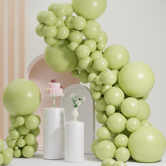 Green Balloons Arch Garland, Scmdoti Moon Green Balloons Different Sizes 18 12 10 5 Inches for Birthday Baby Shower Bridal Shower Wedding Jungle Party Decorations(MoonGreen)