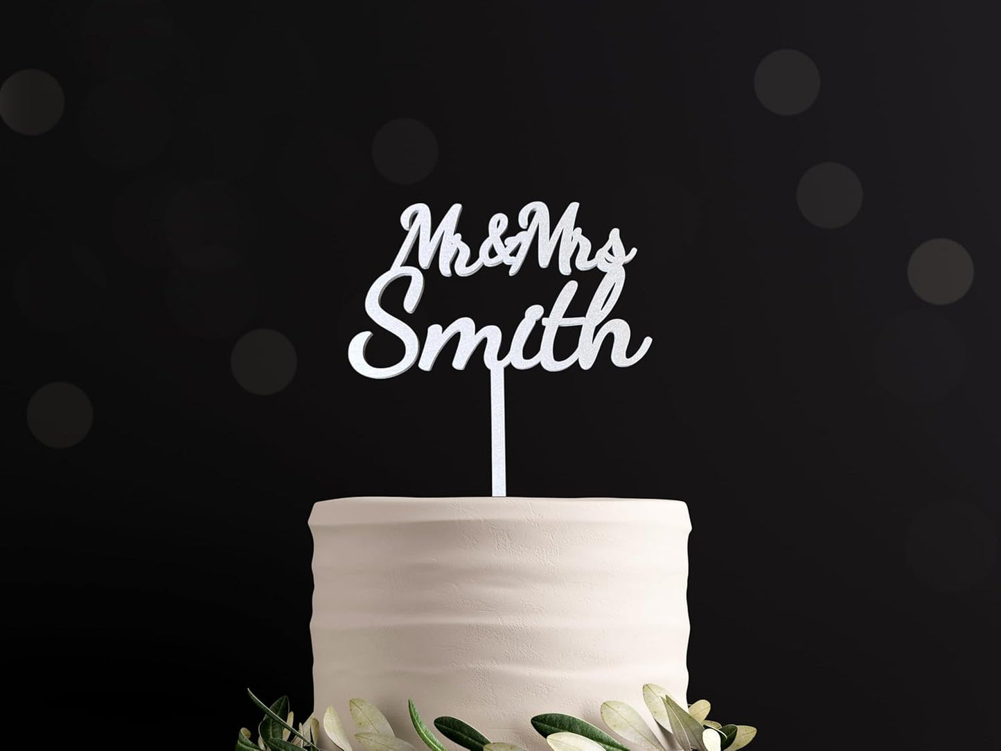 Custom Name Wedding Cake Topper, Personalized Bride and Groom Decoration, Rustic Wedding, Anniversary, Briday Shower Decor (Mr & Mrs)