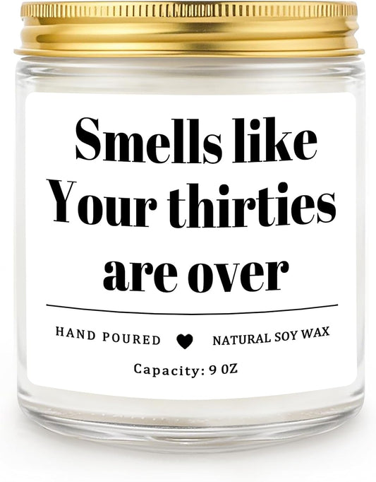 Homsolver 40th Birthday Gifts for Women Men, 9OZ Lavender Scent Birthday Candles with 50+ Hours Burn Time, Unique Handmade 40th Birthday Decorations for Women, Men, Friend, Sister, Wife, Husband