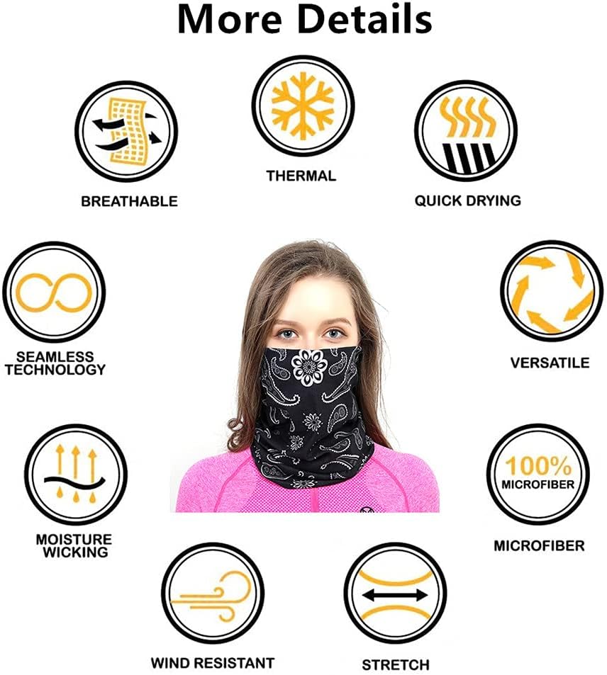 Headband Neck Gaiter Head Wrap Headwear Face Mask Magic Scarf Bandana for Men and Women
