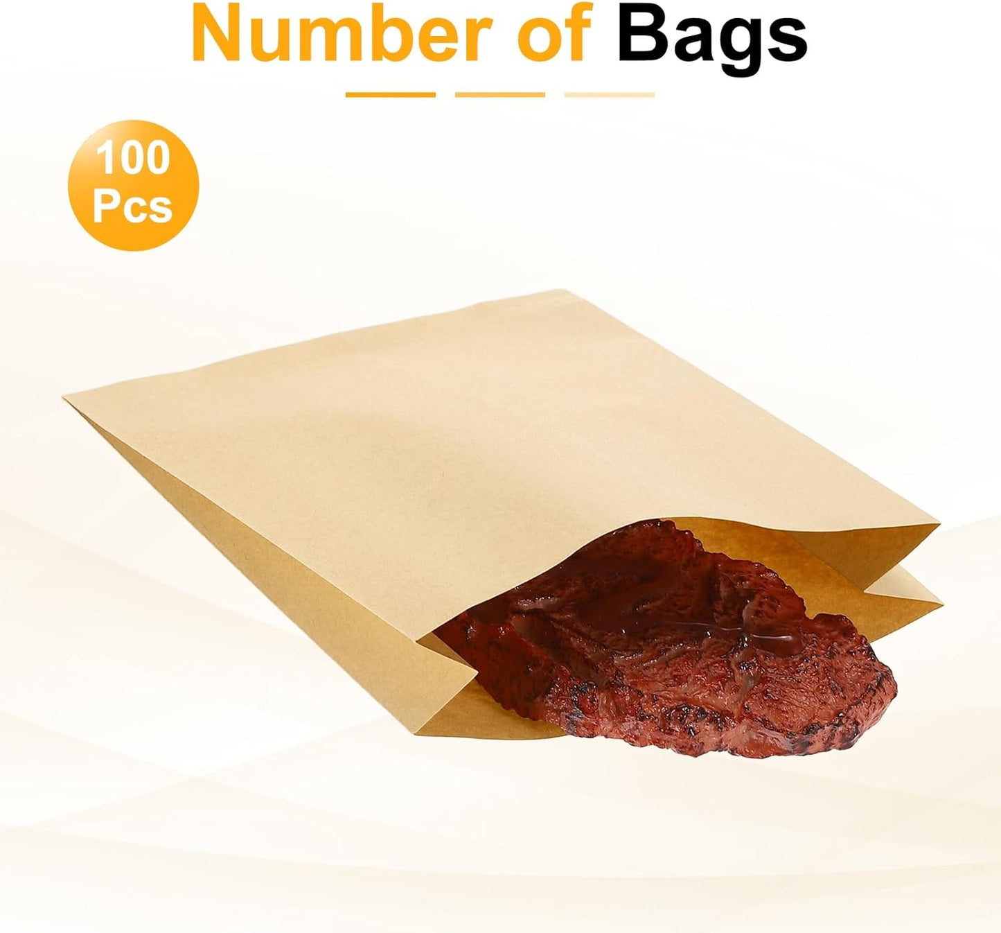 PATIKIL 6.69x6.3 Inch Paper Sandwich Bags, 100 Pcs Pastry Bag Small Pastry Bags Cookie Sleeves Food Packaging for Bakery Treats, Light Brown