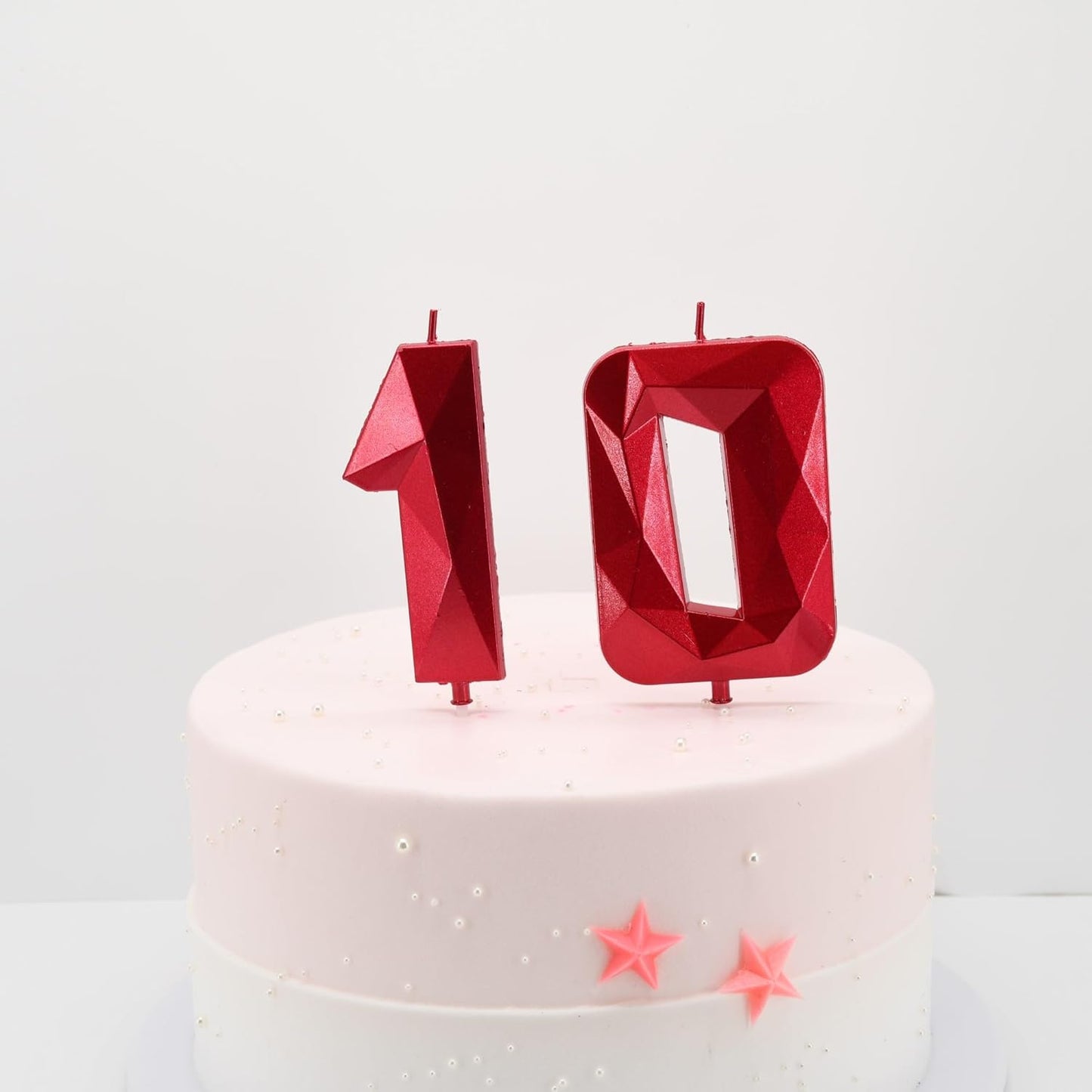 DERVENTA Large Birthday Candle Number 3D Red 3.7 inch Party Celebration Anniversary Decoration Cake Topper 1 Piece (Number 13 Red)