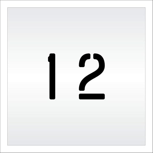 Pavement, Curb, and WheelStop Stencils - 4 inch Double Number Stencil - (12) - 4" x 4" x 1/16" (63 mil) - Light-Duty