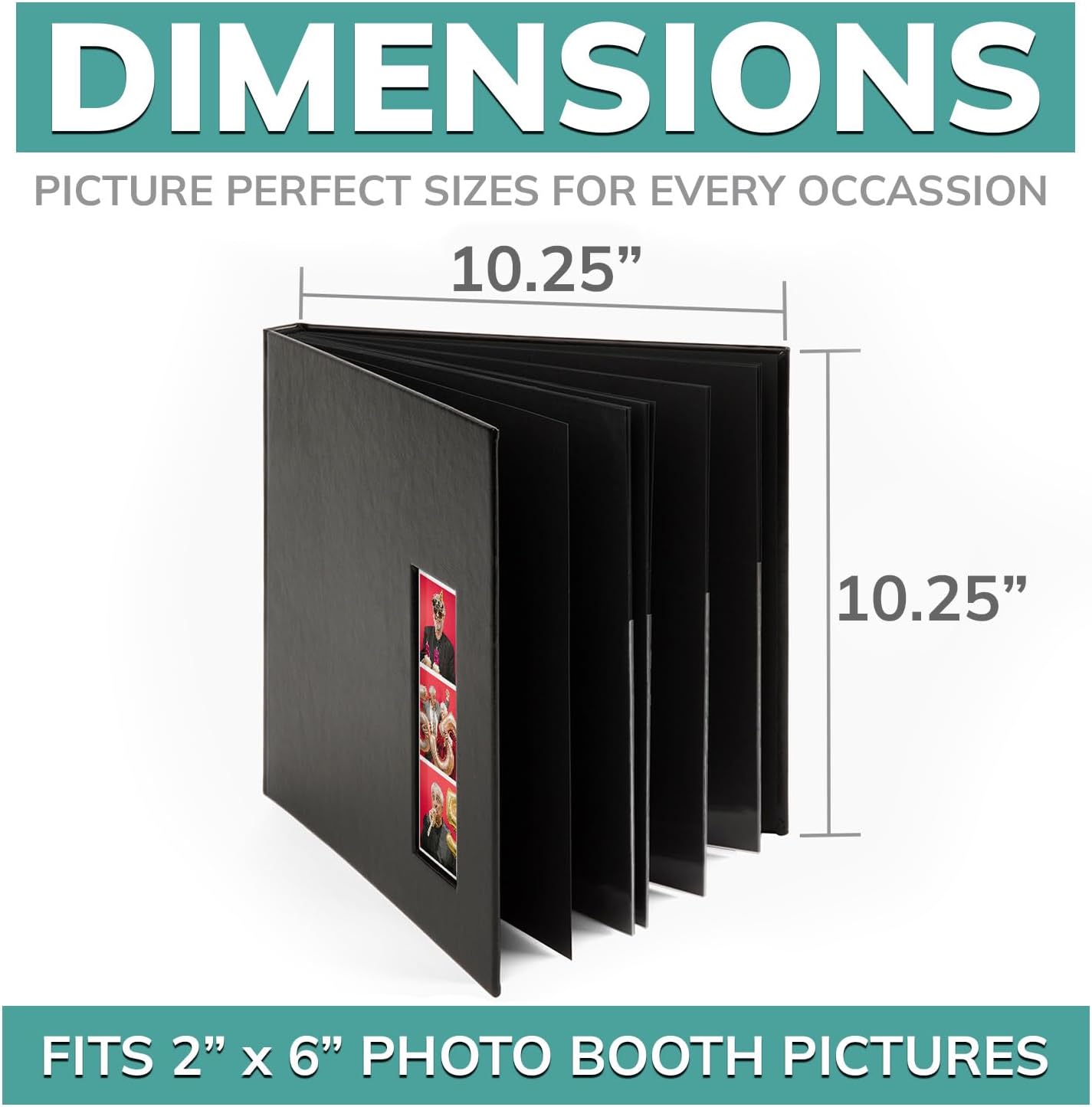 PBF (10 Pack) Photo Booth Album, Guest Book with 2x6 Clear Picture Inserts, Black Cover with Plastic Sleeves & Black Pages, Scrapbook Album for Photo Strips, Memory Book, Wedding, and Baby Showers