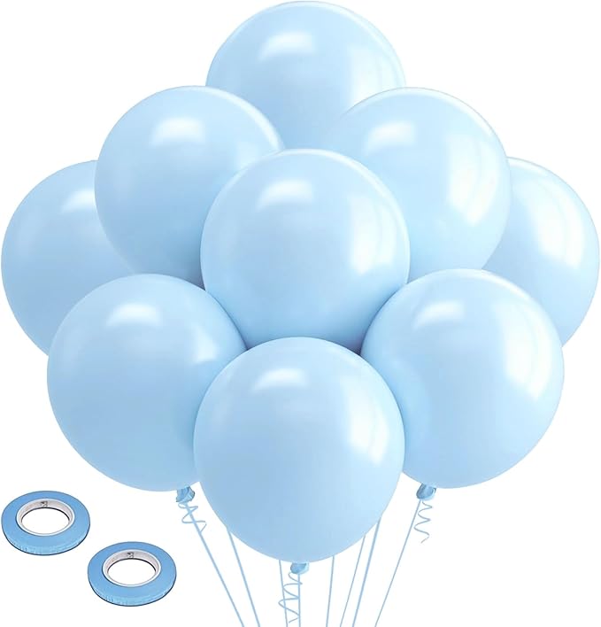 Baby Blue Latex Balloons 18 inch - 30Pcs Big Light Blue Ballons, Large Round Party Baloons for Birthday Easter Gender Reveal Wedding Under the Sea Halloween Frozen Skyblue Themed Party Decorations