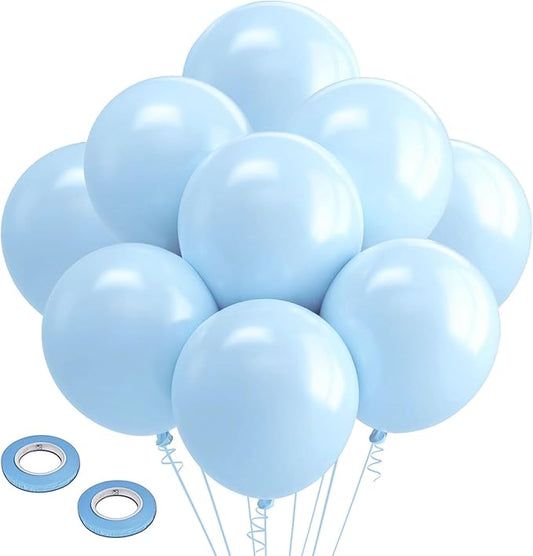 Baby Blue Latex Balloons 18 inch - 30Pcs Big Light Blue Ballons, Large Round Party Baloons for Birthday Easter Gender Reveal Wedding Under the Sea Halloween Frozen Skyblue Themed Party Decorations