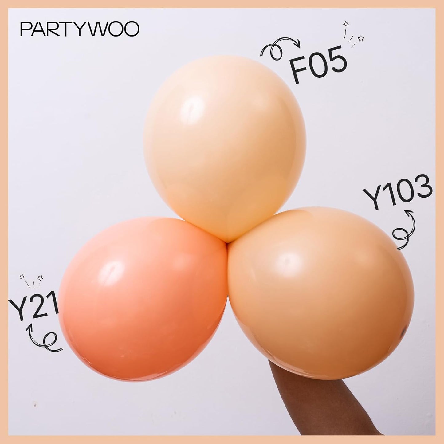 PartyWoo Peach Balloons 50 pcs 5 Inch Small Mini Pastel Light Orange Peachy Pink Latex Balloons for Wedding Baby Shower Gender Reveal Graduation Birthday Party Decorations Peach-Y21