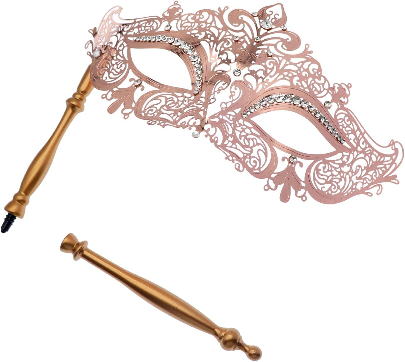 Coddsmz Masquerade Mask with Stick Venetian Mask Mardi Gras Decorations for Womens Halloween Costume Mask