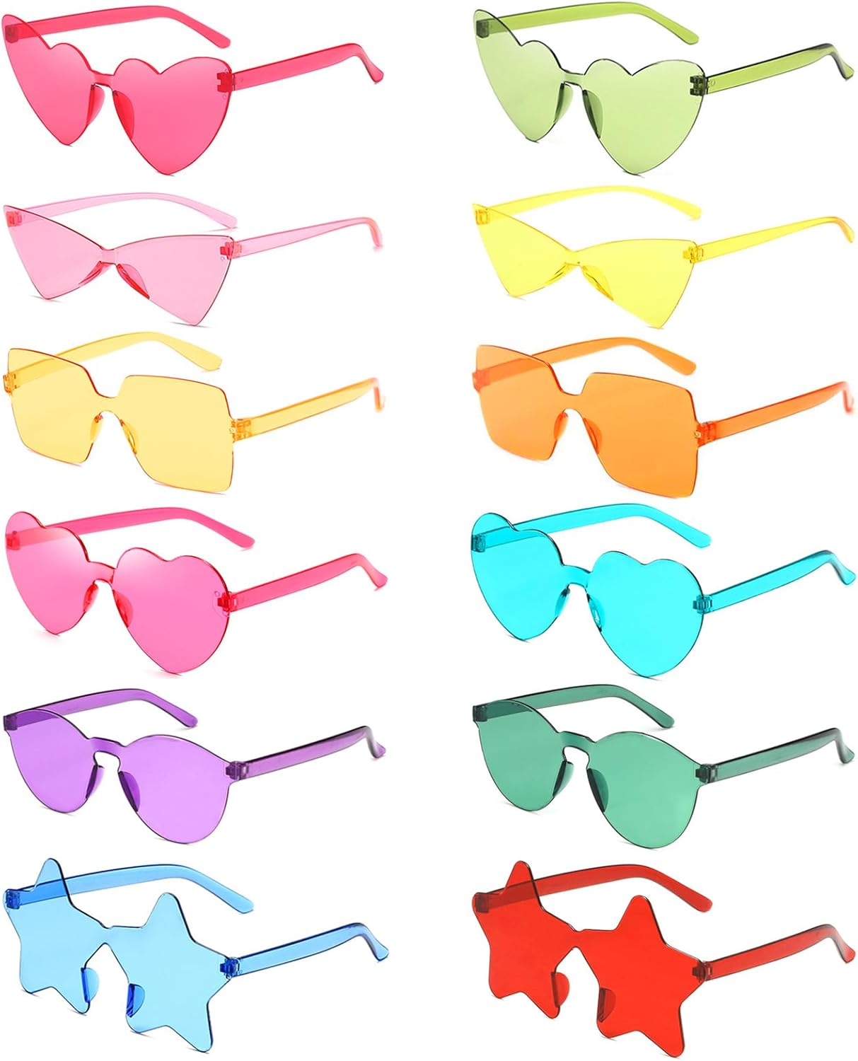 Matcheck 8/12/16 Mixed Style Rimless Sunglasses Retro Colored Party Glasses Candy Bachlor Photoshoot Costume Accessories