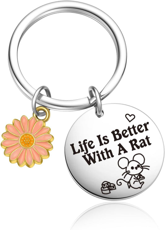Rat Person Keychain Rat Jewelry Dad Gifts Grandson Keychain Birthday Jewelry For Girlfriend Gifts