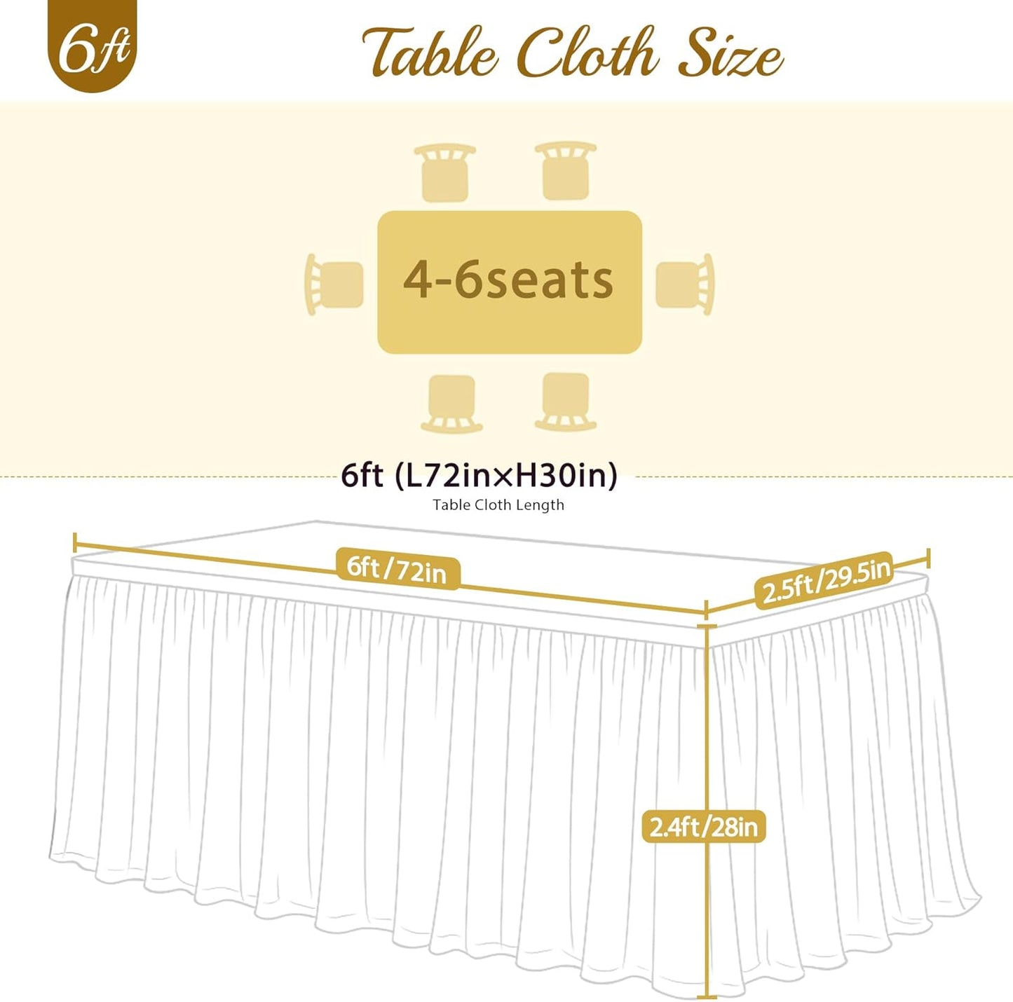 Lavender Tulle Tablecloth for 6 Foot Rectangular Tables 6ft Light Purple Table Cloth Rectangle Wrinkle Free Lilac Table Cover with Tutu Skirt for Wedding Birthday Party Baby Shower Banquet Buffet