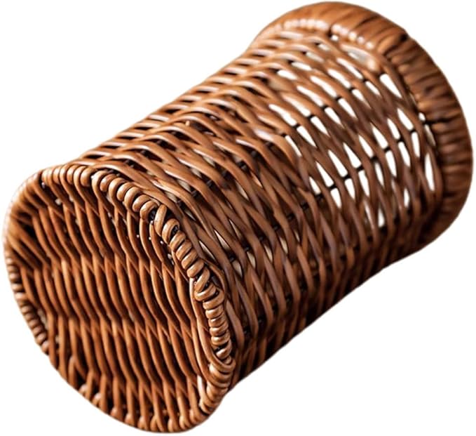 Cabilock Woven Cutlery Holder Utensil Organizer Basket for Kitchen Countertop Tabletop Storage 6.14X4.09X4.09 Inch Lightweight Portable Chopstick Tube for Dining Buffet Party