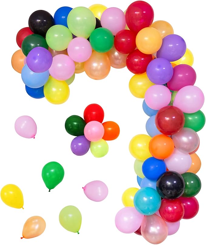 200pcs Rainbow Balloons Bulk, 5 Inch Small Latex Balloons Assorted Colors for Birthday Baby Shower Wedding Party Decorations