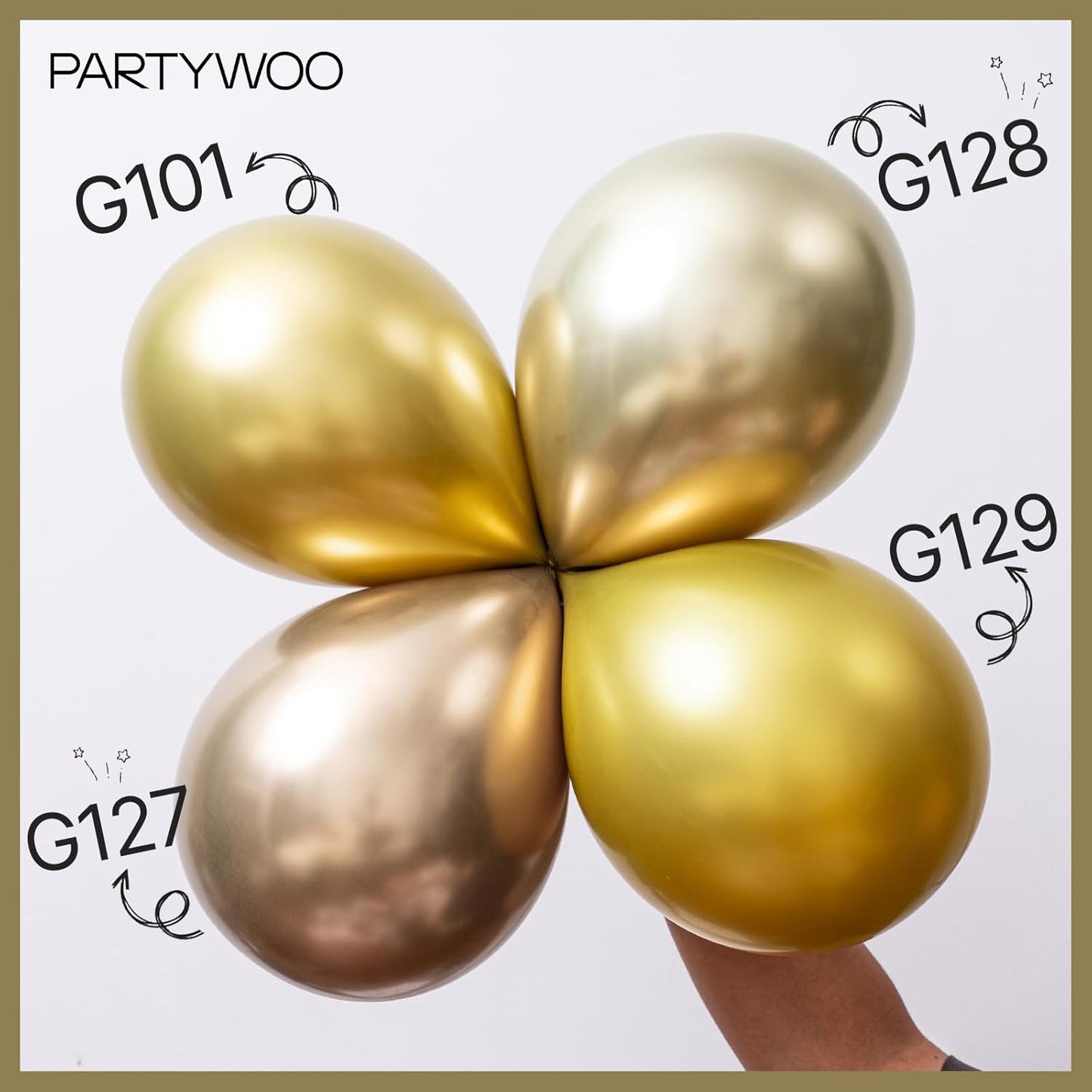 PartyWoo Metallic Desert Gold Balloons, 50 pcs 5 Inch, for Balloon Garland Arch, Party Decorations, Birthday, Wedding, Gold-G128