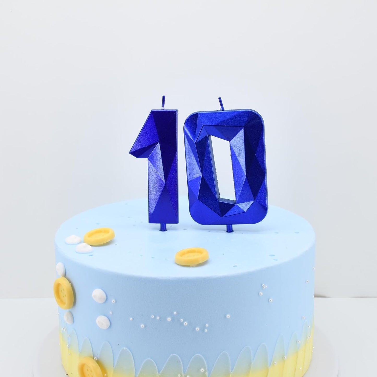 DERVENTA Large Birthday Candle Number 3D Blue 3.7 inch Party Celebration Anniversary Decoration Cake Topper 1 Piece (Number 80 Blue)