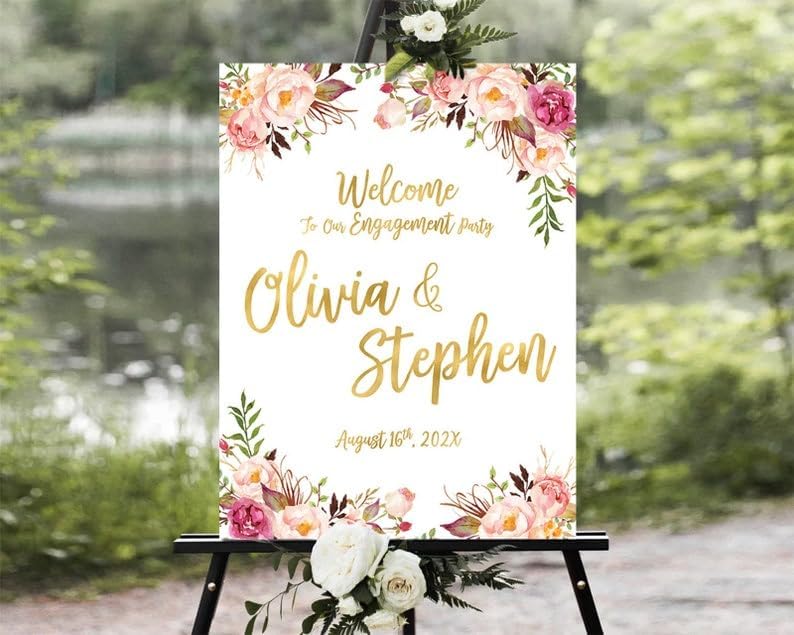 Engagement Decoration, Engagement Welcome Sign, Engagement Signs, Engagement Party Sign, Engaged Sign