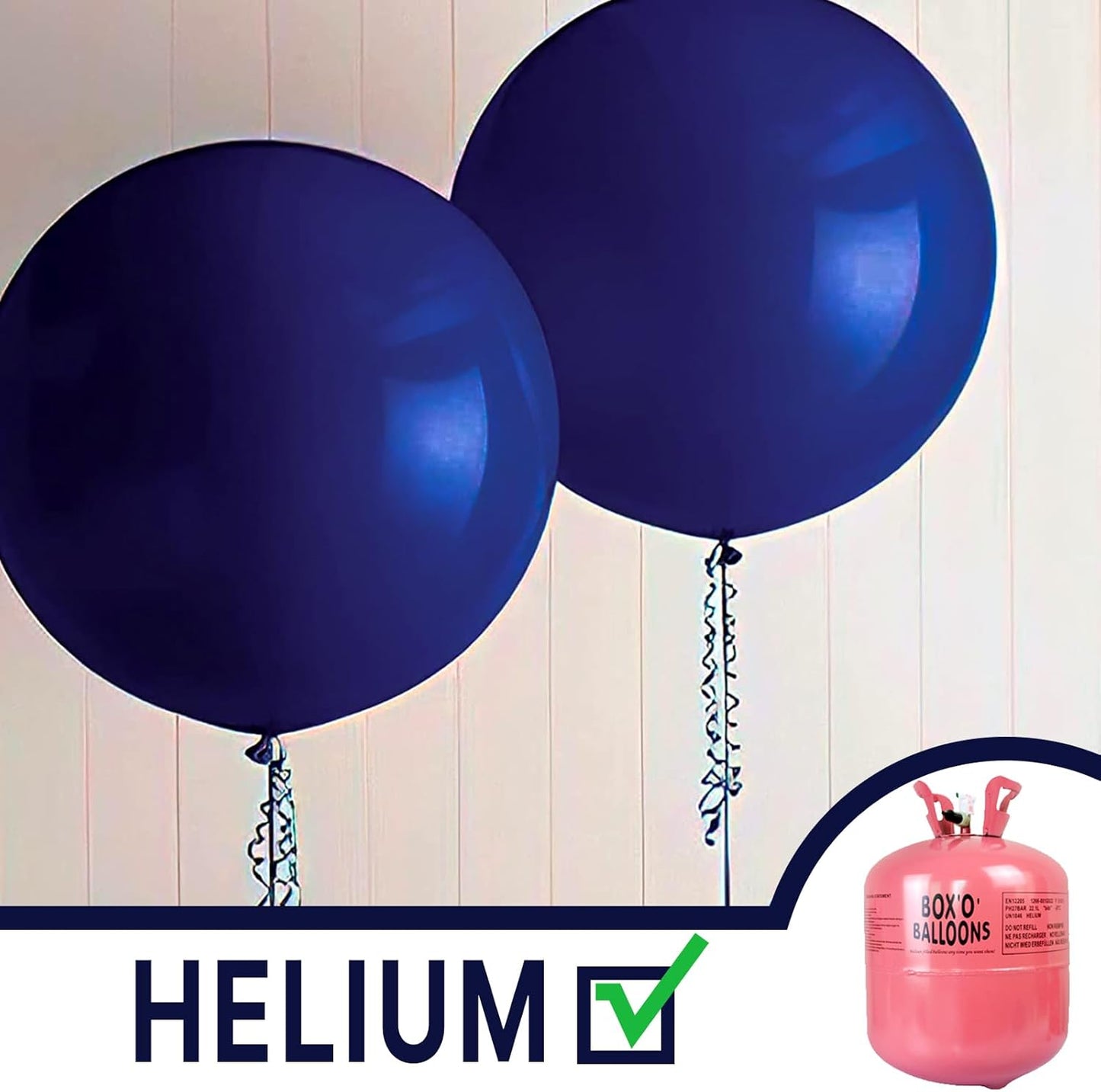 PartyWoo Navy Blue Balloons 4 pcs 36 Inch Extra Large Big Jumbo Giant Matte Dark Blue Latex Balloons for Graduation New Year Weddings Father's Day Baby Shower Birthday Party Decorations Blue-Y72