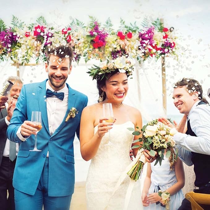 Kaemi White Round Tissue Paper Confetti 5000 Pieces 1 inch Paper Circle Confetti Dots for Table Parties & Celebrations