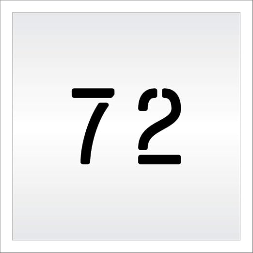 Pavement, Curb, and WheelStop Stencils - 4 inch Double Number Stencil - (72) - 4" x 5.5" x 1/16" (63 mil) - Light-Duty
