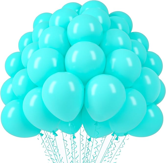 110pcs Teal Balloons 12inch Turquoise Latex Party Balloons for Graduation, Wedding, Birthday, Bridal Shower, Baby Shower, Anniversary Party Decorations