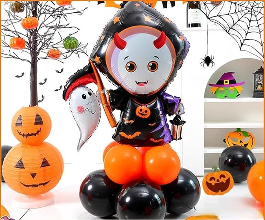 10pcs 12inch Black Orange Latex Balloons Party Theme Halloween Balloons Decor for Baby Shower Wedding Anniversary Halloween Baby Birthday Party Decorations (Ghost)