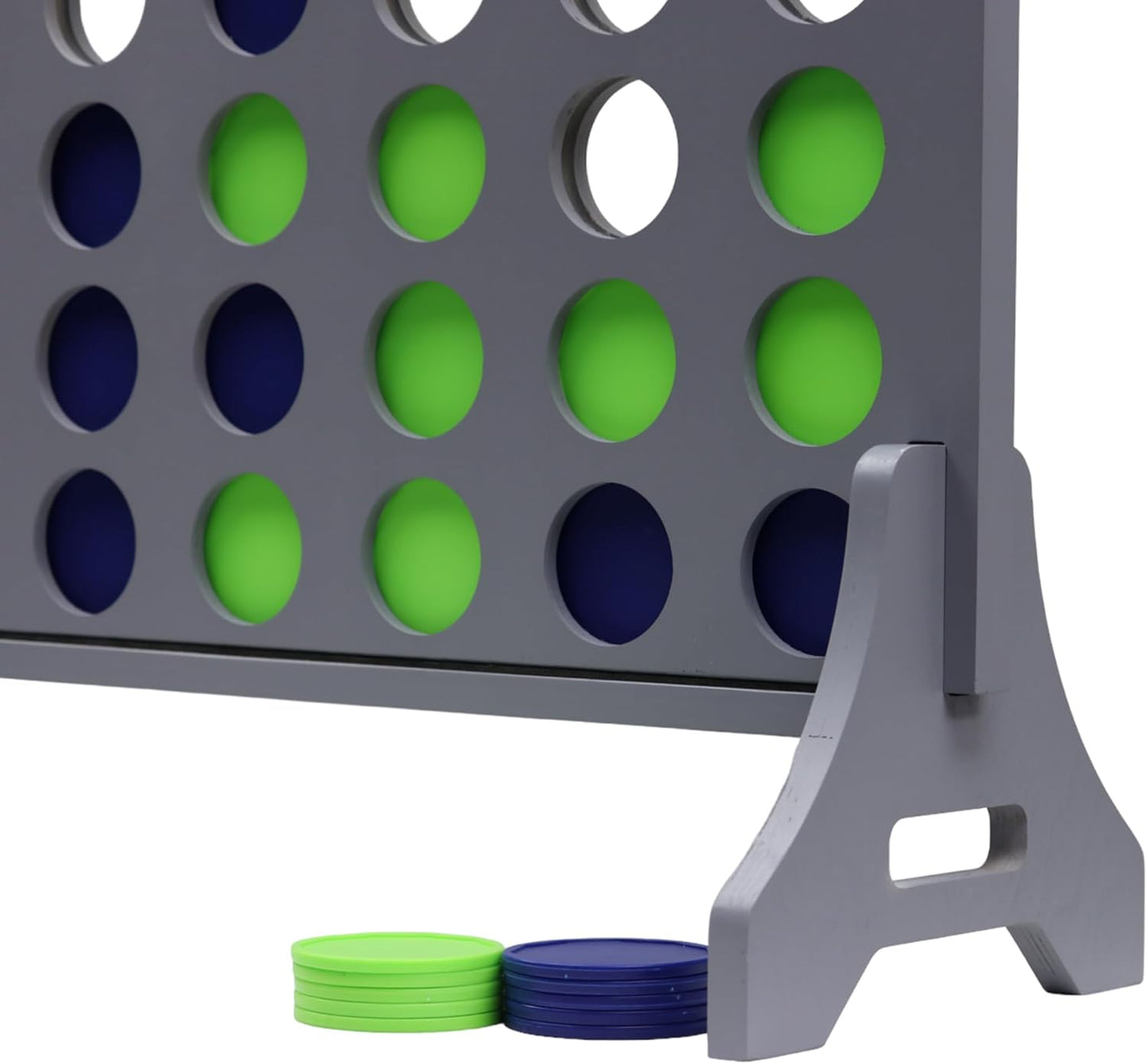 Tailgating Pros Premium Grey Giant Four in a Row with Carrying Case - Jumbo Oversized Outdoor Yard Game - Connect Multiple Pucks in a Row to Win - Many Puck Colors Available!