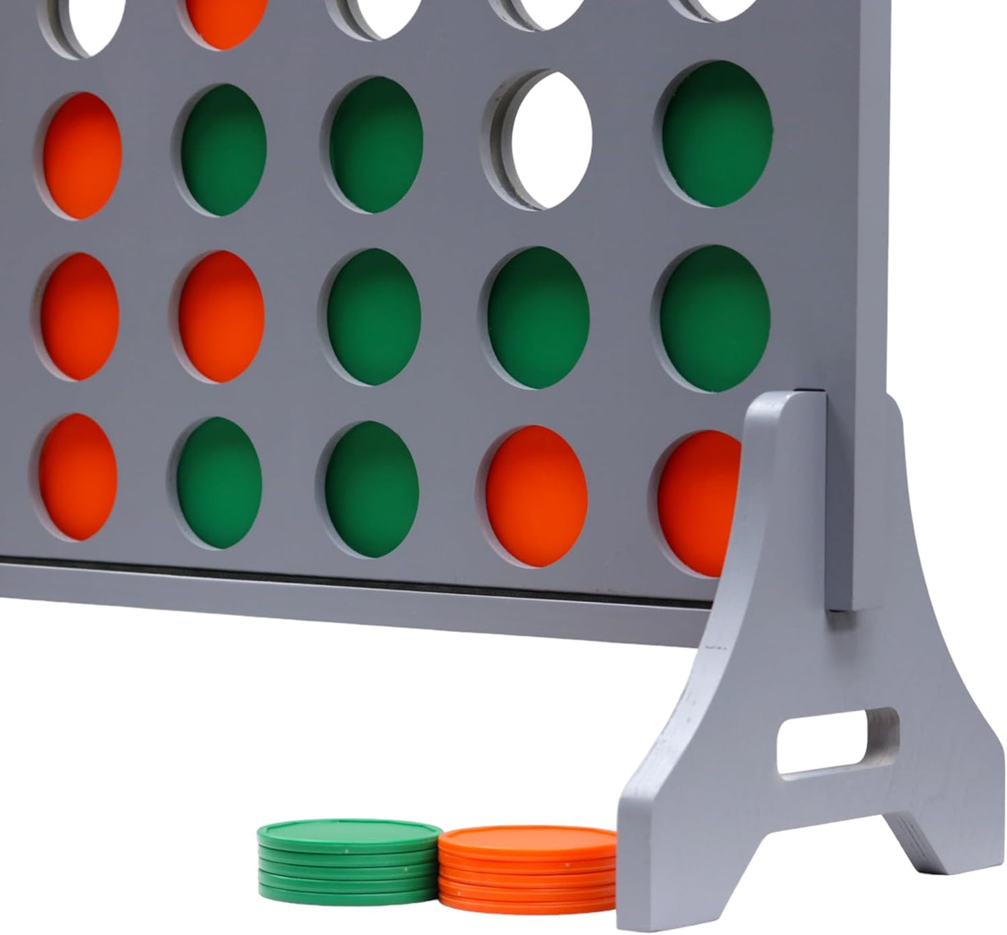 Tailgating Pros Premium Grey Giant Four in a Row with Carrying Case - Jumbo Oversized Outdoor Yard Game - Connect Multiple Pucks in a Row to Win - Many Puck Colors Available!
