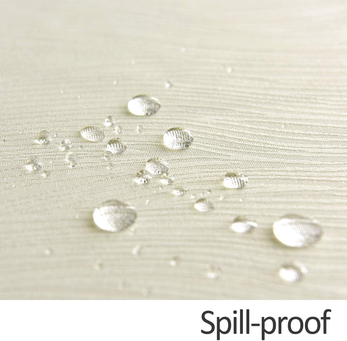maxmill Square Table Cloth Swirl Design Water Resistant Wrinkle Resistance Heavy Weight Soft Tablecloth for Kitchen Dinning Tabletop Decoration Square 52 x 52 Inch Ivory