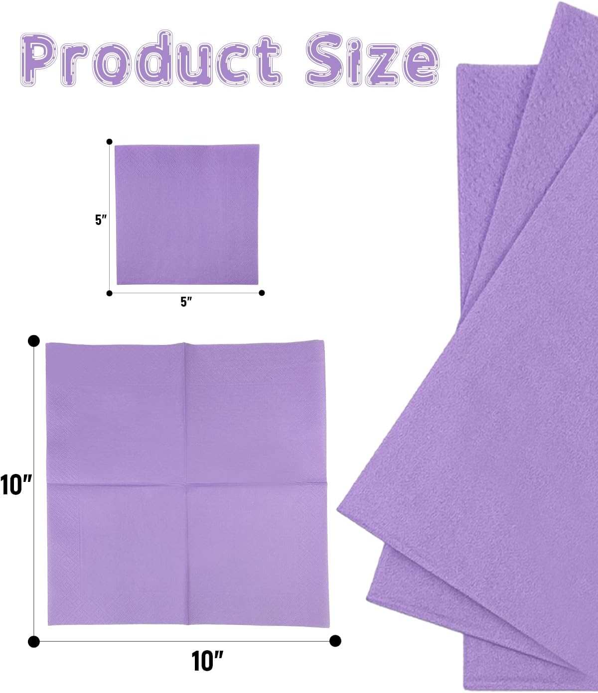 Bright Purple Cocktail Napkins 5 * 5inch disposable Beverage Napkin paper for Cocktail, Wedding, Dinner，Birthday Party Dessert Wine Paper Napkins（ 120 Count）