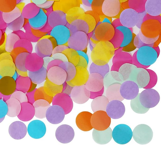 10000 Pieces 1 Inch Round Tissue Paper Confetti, 3.5 oz Multicolor Round Tissue Confetti, for Weddings, Anniversaries, Arts Craft DIY Scrapbooking
