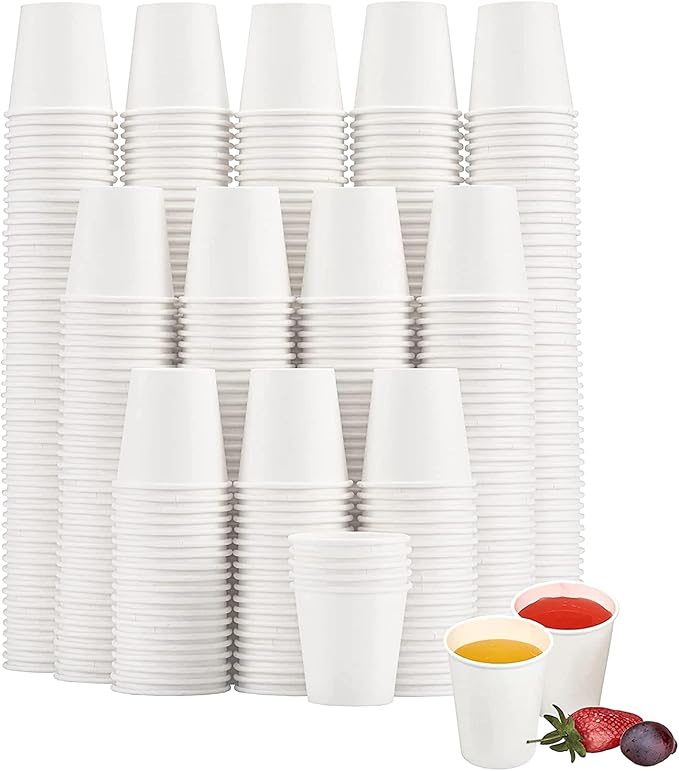 SIUQ 1200 Pack 3 oz Paper Cups, Small Disposable Bathroom Mouthwash Cups, Mini White Paper Espresso Cups 3 Ounce for Parties, Bathroom, Picnics, Travel and Events