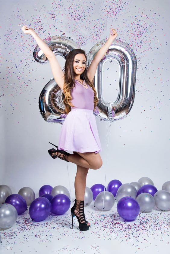 Silver Number 10 Balloon 40 inch, 10 Number Balloons, 10th Silver Birthday Decorations for Girls Boys Kids, 10 Year Old Silver Party Supplies