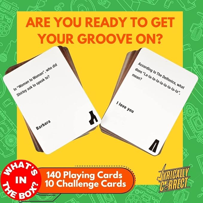 Lyrically Correct '60s & '70s Music Trivia Card Game - Oldies but Goodies Edition - Finish The Lyrics Challenge, Fun for Adults, Party or Family Night