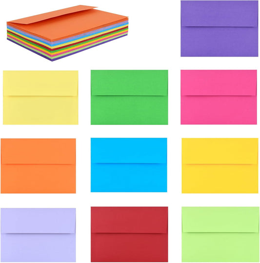 50 Pack 5x7 Envelopes for Invitations,5.25x7.25 inches,A7 Envelope Multicolor Self Seal,Printable Envelopes for Wedding,Invitation,Baby Shower,5x7 Cards