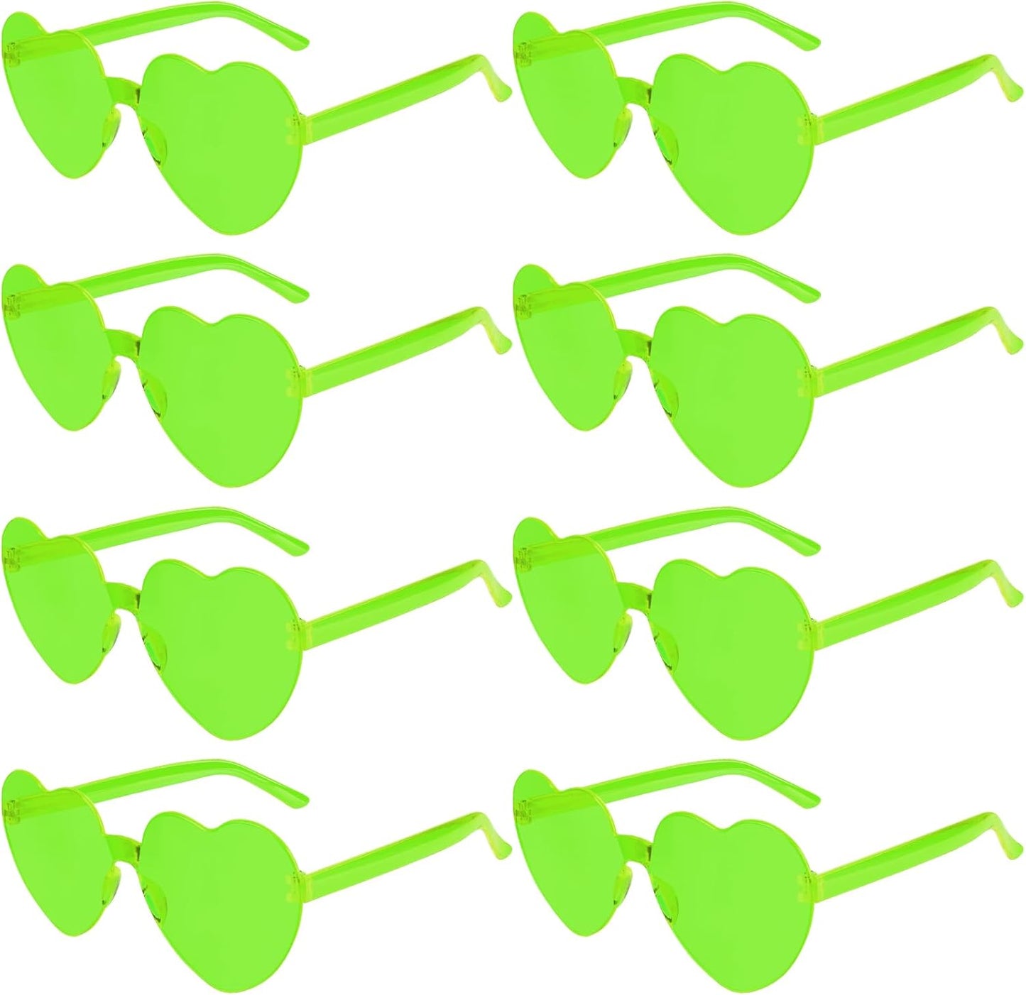 PLULON Heart Sunglasses for Women 5/12/25 Pcs, Heart Glasses Valentine Day Rimless Shaped Candy Color Fun Glasses Party Favor