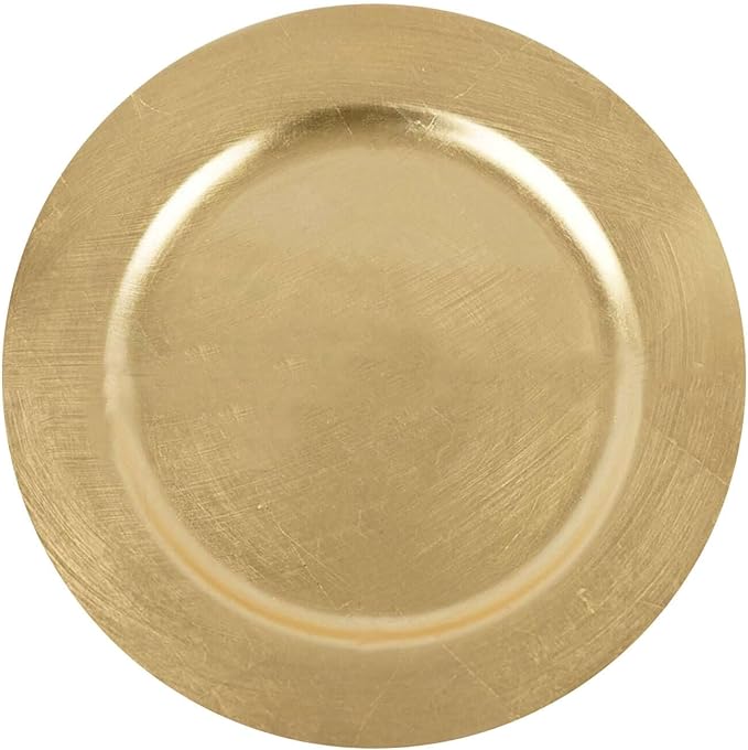 Efavormart 6 pcs 13" Gold Round Charger Plates for Tabletop Decor Holiday Wedding Catering Event Decoration