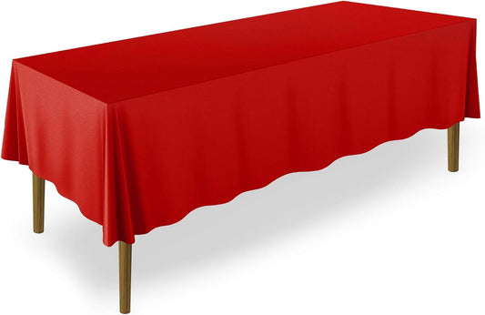 Lann's Linens - 70" x 120" Premium Tablecloth for Wedding/Banquet/Restaurant - Rectangular Polyester Fabric Table Cloth - Red