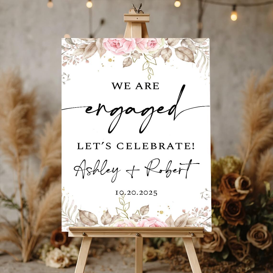 Engagement Party Welcome Sign, Engagement Welcome Sign, We're Engaged Decorations, Engaged Signs, Personalized Engagement Party Signs