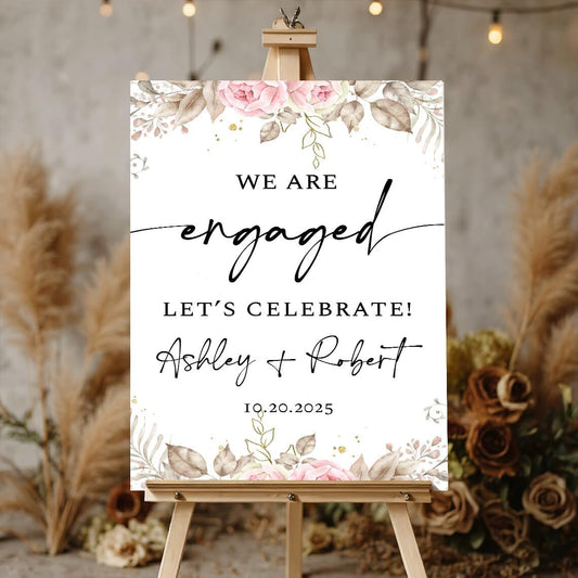 Engagement Party Welcome Sign, Engagement Welcome Sign, We're Engaged Decorations, Engaged Signs, Personalized Engagement Party Signs