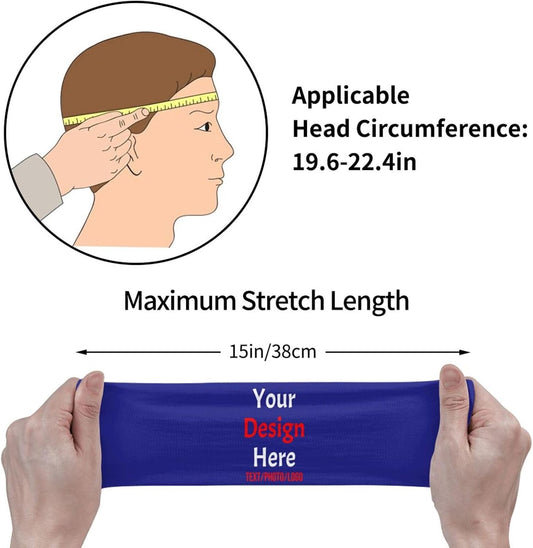 Custom Sweatbands for Men Women, Design Your Own Text Name Image Photo Personalized Sports Headbands