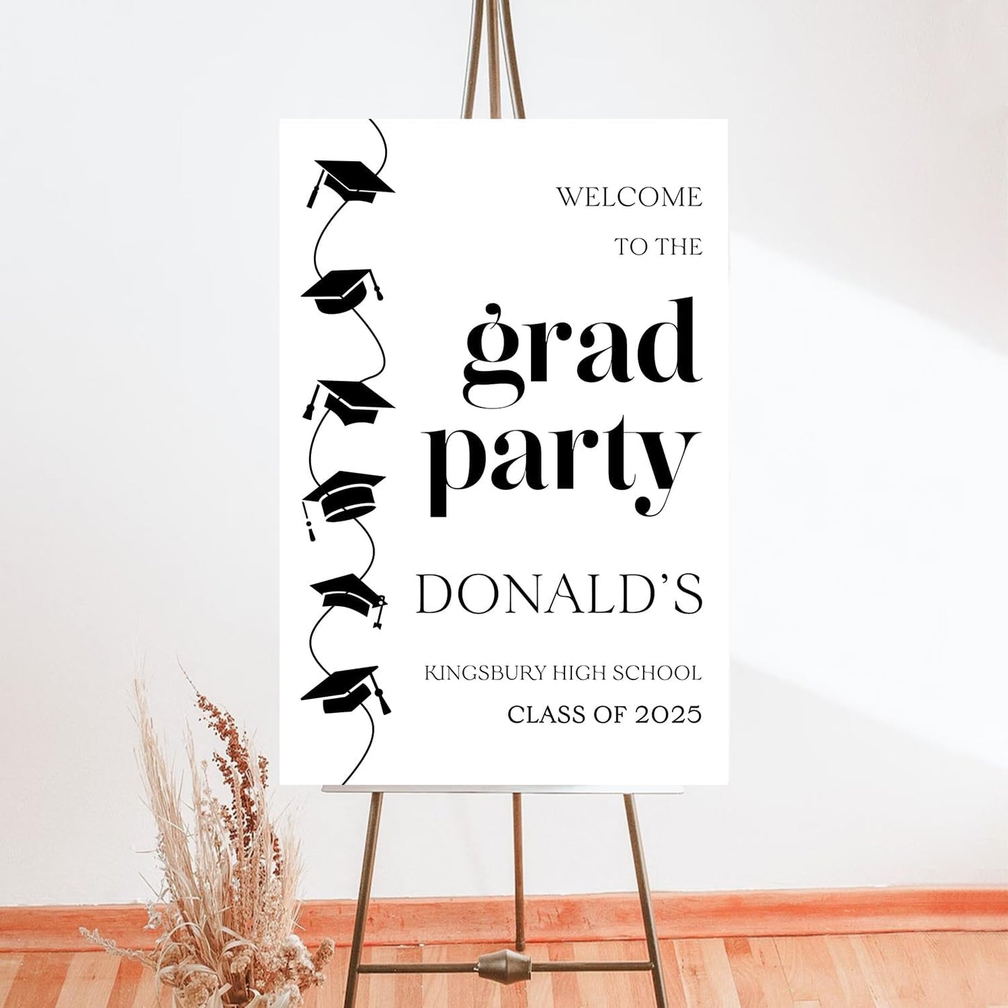 Graduation Welcome Sign, Grad Party Sign, Modern Minimalist Graduation Welcome, Personalized Senior High School College Graduation, Class of 2024, Graduation Party Welcome Sign 2024 Congrats
