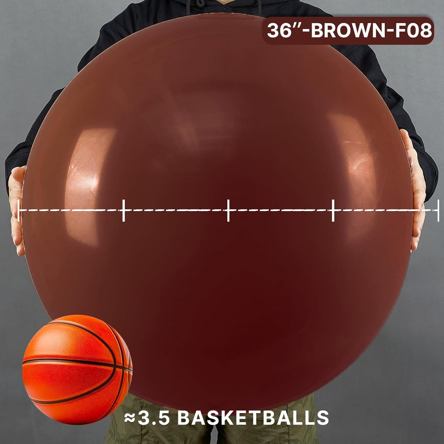 PartyWoo Brown Balloons 4 pcs 36 Inch Extra Large Big Jumbo Giant Dark Brown Boho Neutral Coffee Latex Helium Balloons for Wedding Baby Shower Gender Reveal Birthday Party Decorations Brown-F08
