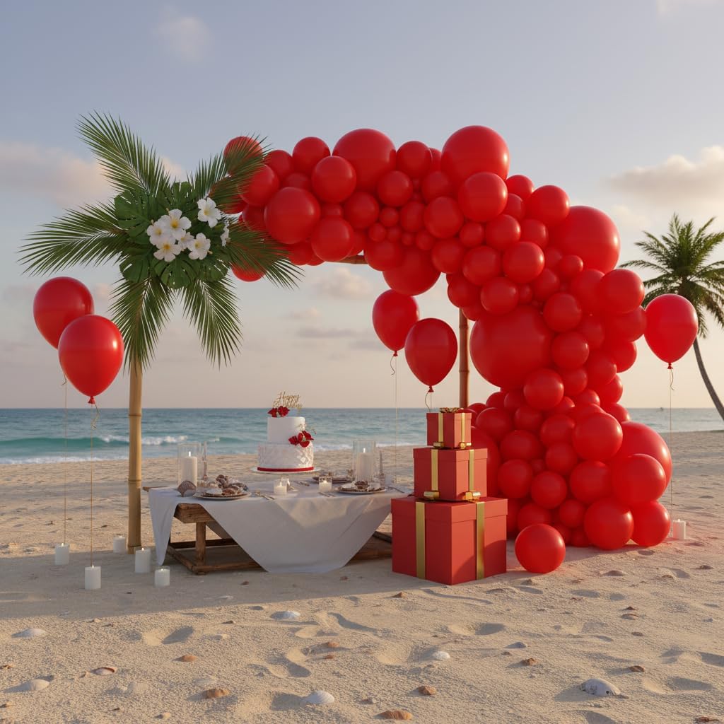 Balloon Garland Arch Kit – 146 Pcs Red Balloons for Baby Shower, Birthday, Gender Reveal, Wedding Party – DIY Kit by Vellax™