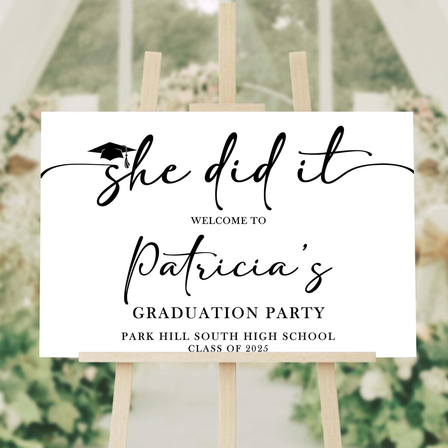 She Did It Graduation Party Welcome Sign, Graduation Party Decorations, Custom Graduation Party Sign, She Did It Graduation Sign, Modern Grad Welcome Sign, Grad Party Decorations, Grad Sign