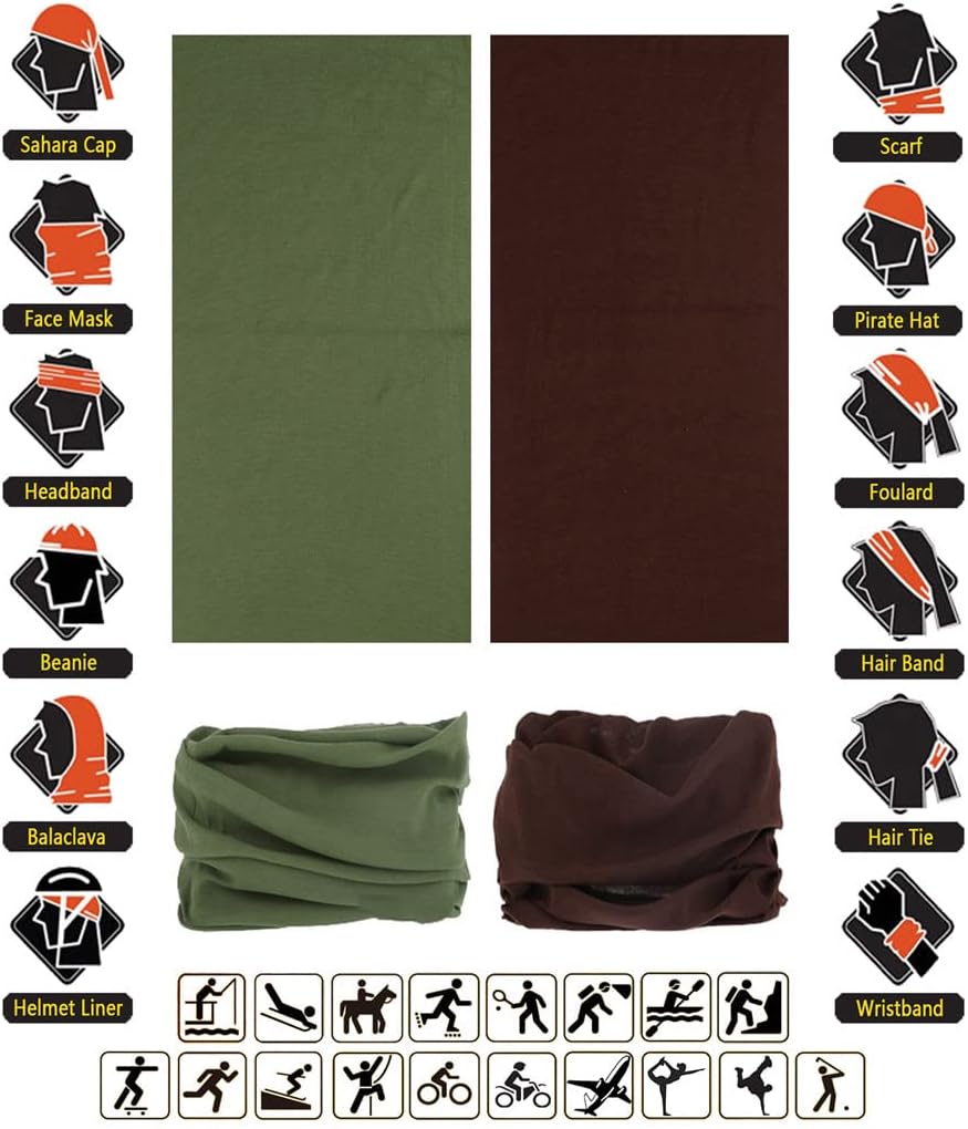 Headband Neck Gaiter Head Wrap Headwear Face Mask Magic Scarf Bandana for Men and Women