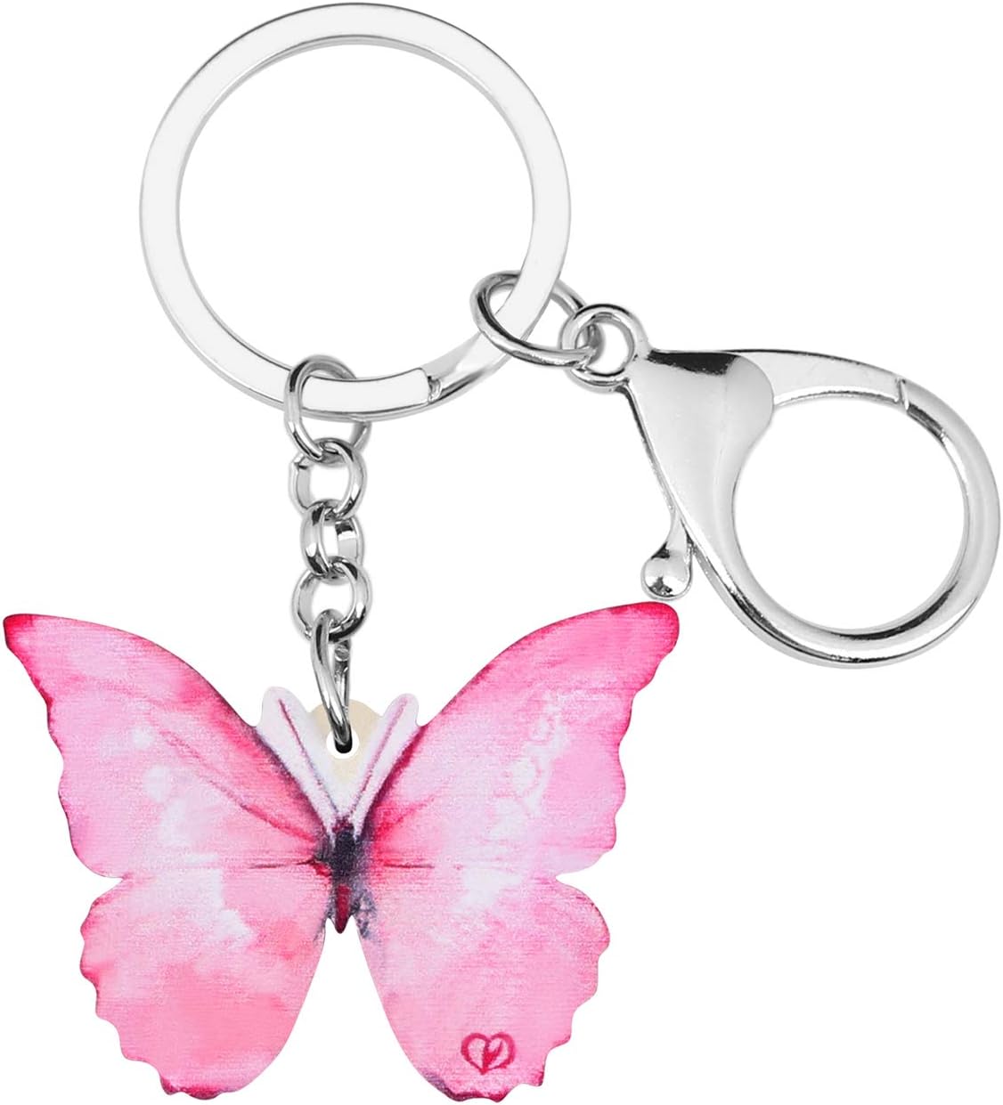 BONSNY Morpho Menelaus Butterfly Key Chains for Women Car Purse Bag Rings Pendant Charms