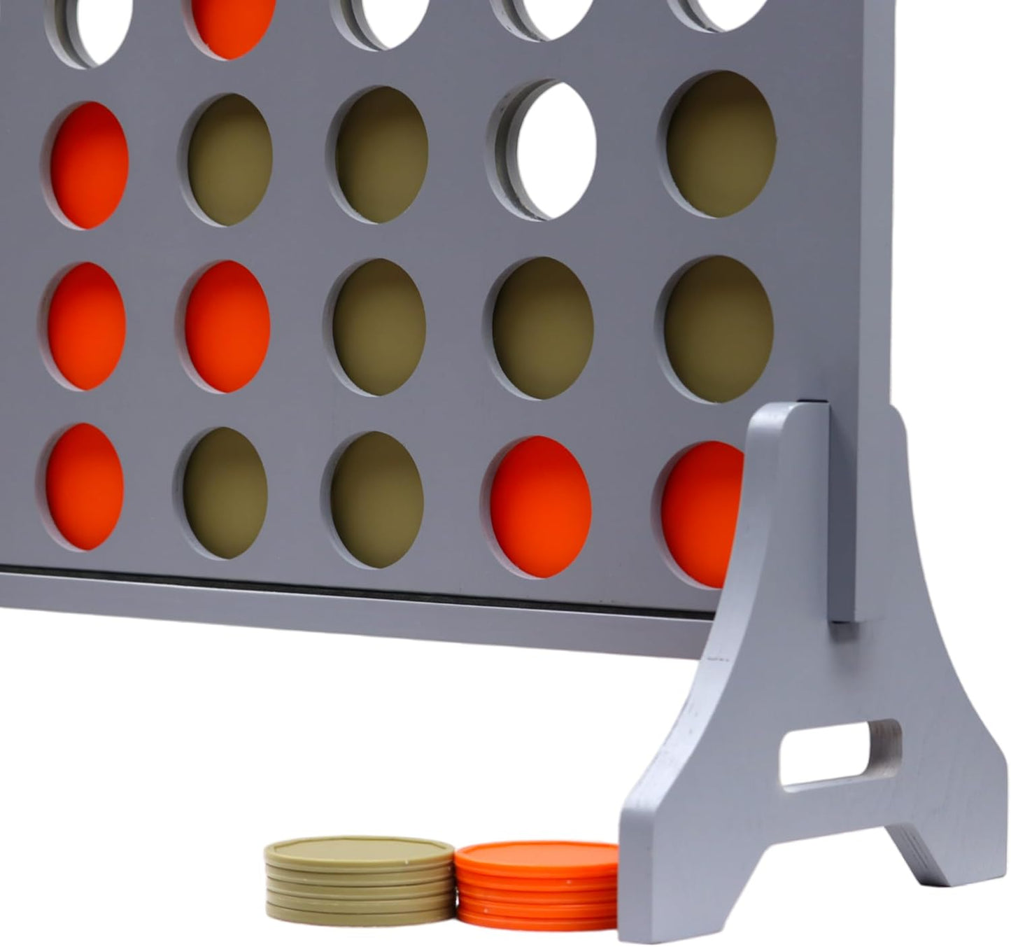 Tailgating Pros Premium Grey Giant Four in a Row with Carrying Case - Jumbo Oversized Outdoor Yard Game - Connect Multiple Pucks in a Row to Win - Many Puck Colors Available!